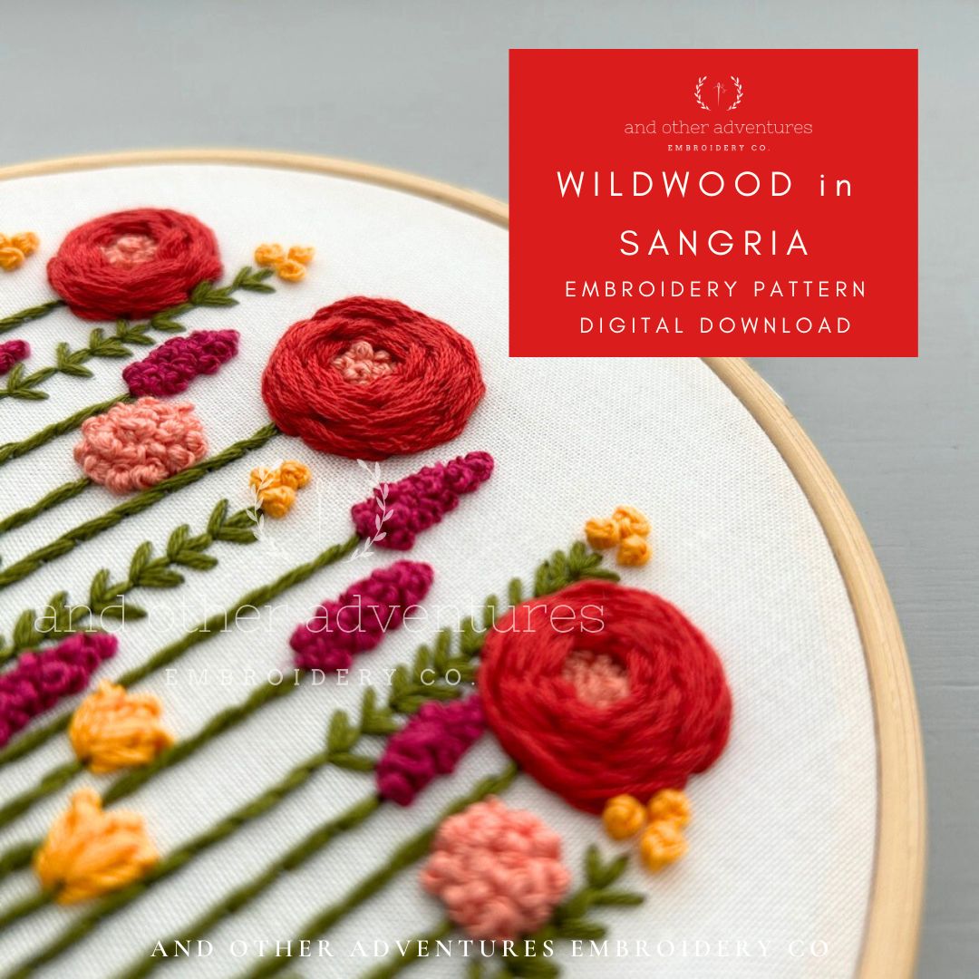 Wildwood in Sangria - Digital Embroidery Pattern