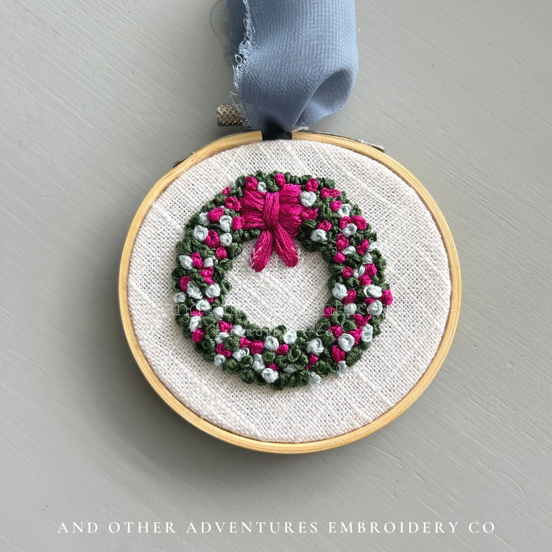 Holiday Wreath Embroidered Ornament No. 46