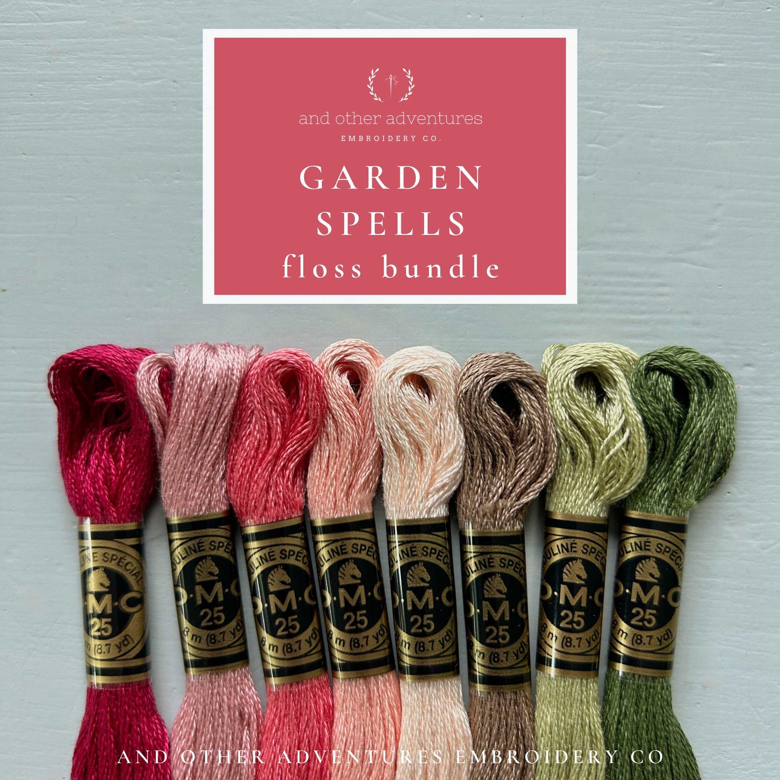 Garden Spells - 8 curated DMC floss colors for your next embroidery project