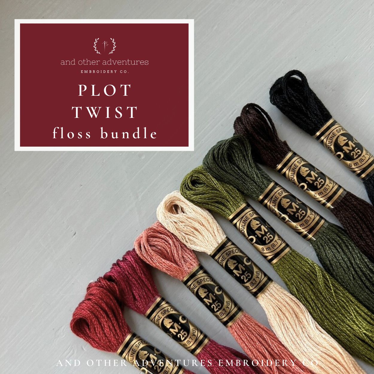 dark and moody dmc floss bundle curated by And Other Adventures Embroidery Co