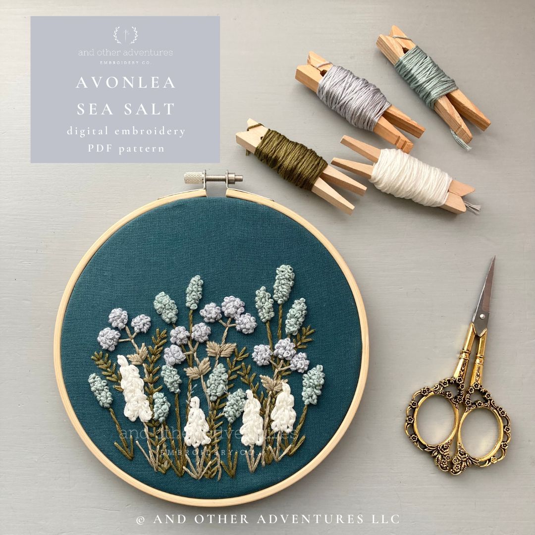 Avonlea Sea Salt Hand Embroidery PDF Digital Pattern