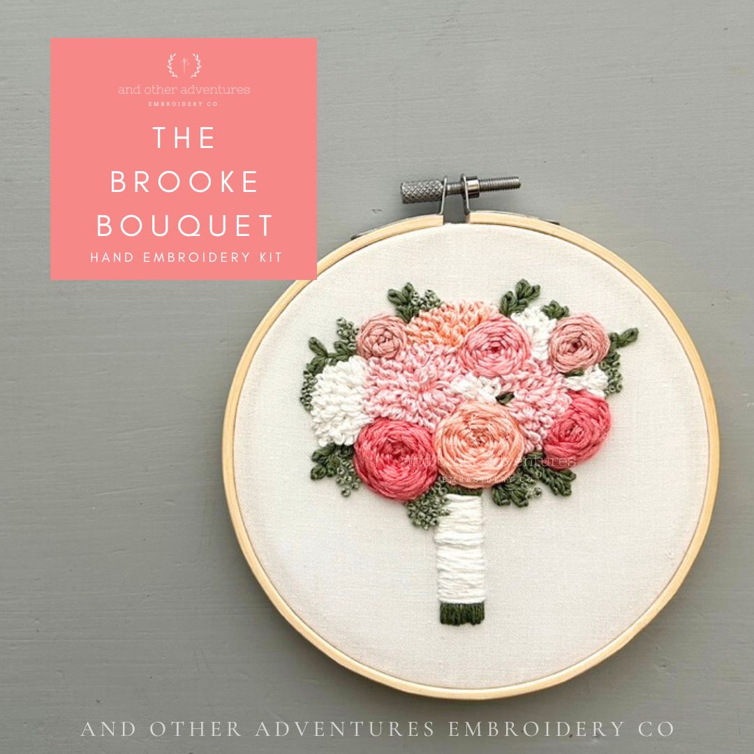 Pink Bouquet - Bouquet Rose Embroidery Kit