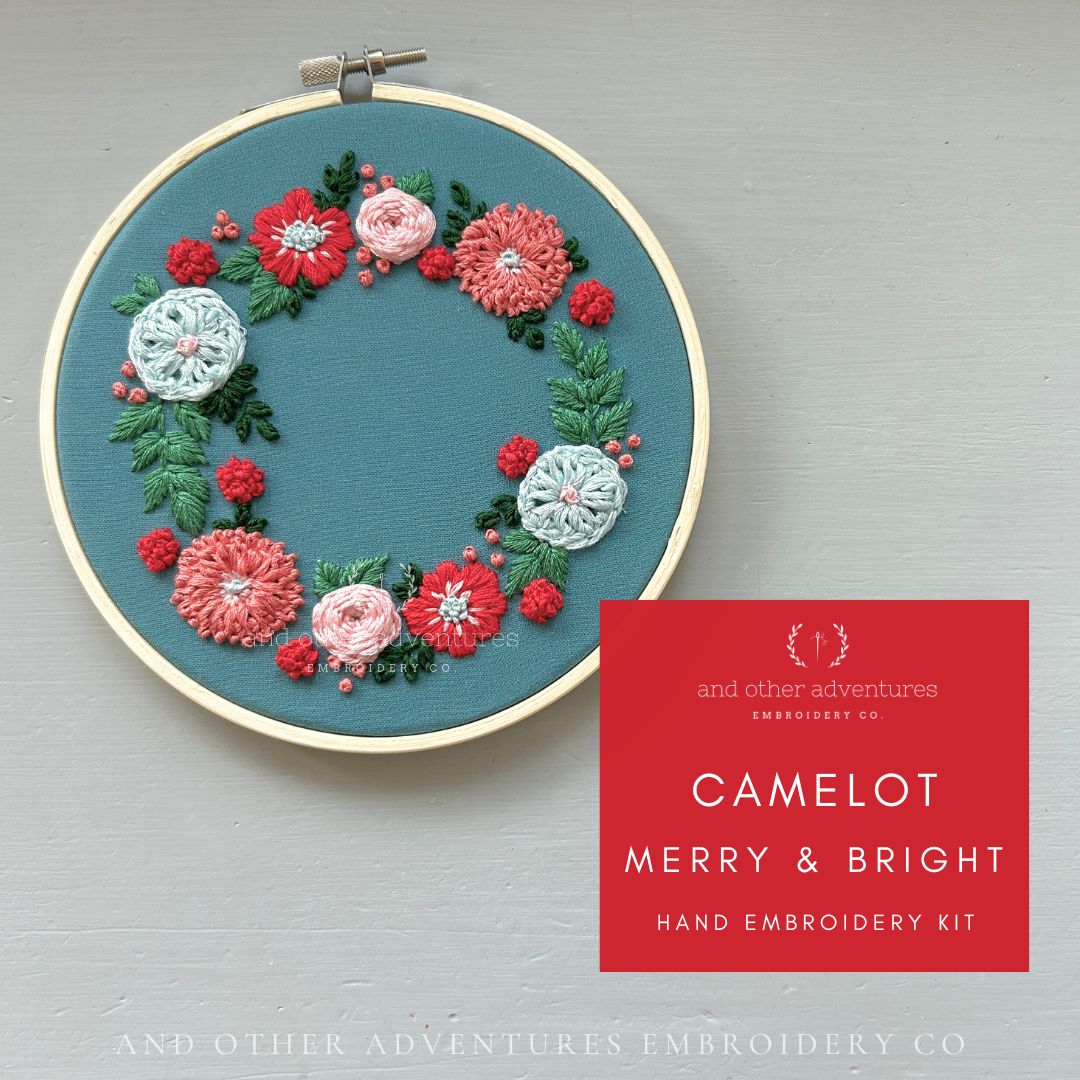 Holiday Floral Wreath Hand Embroidery Kit by And Other Adventures Embroidery Co