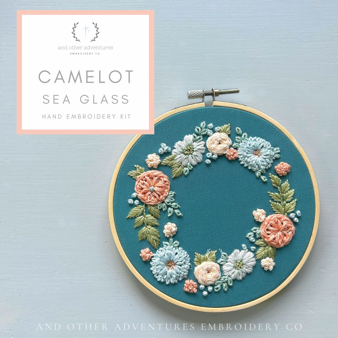 Camelot in Sea Glass hand embroidery kit by And Other Adventures Embroidery Co