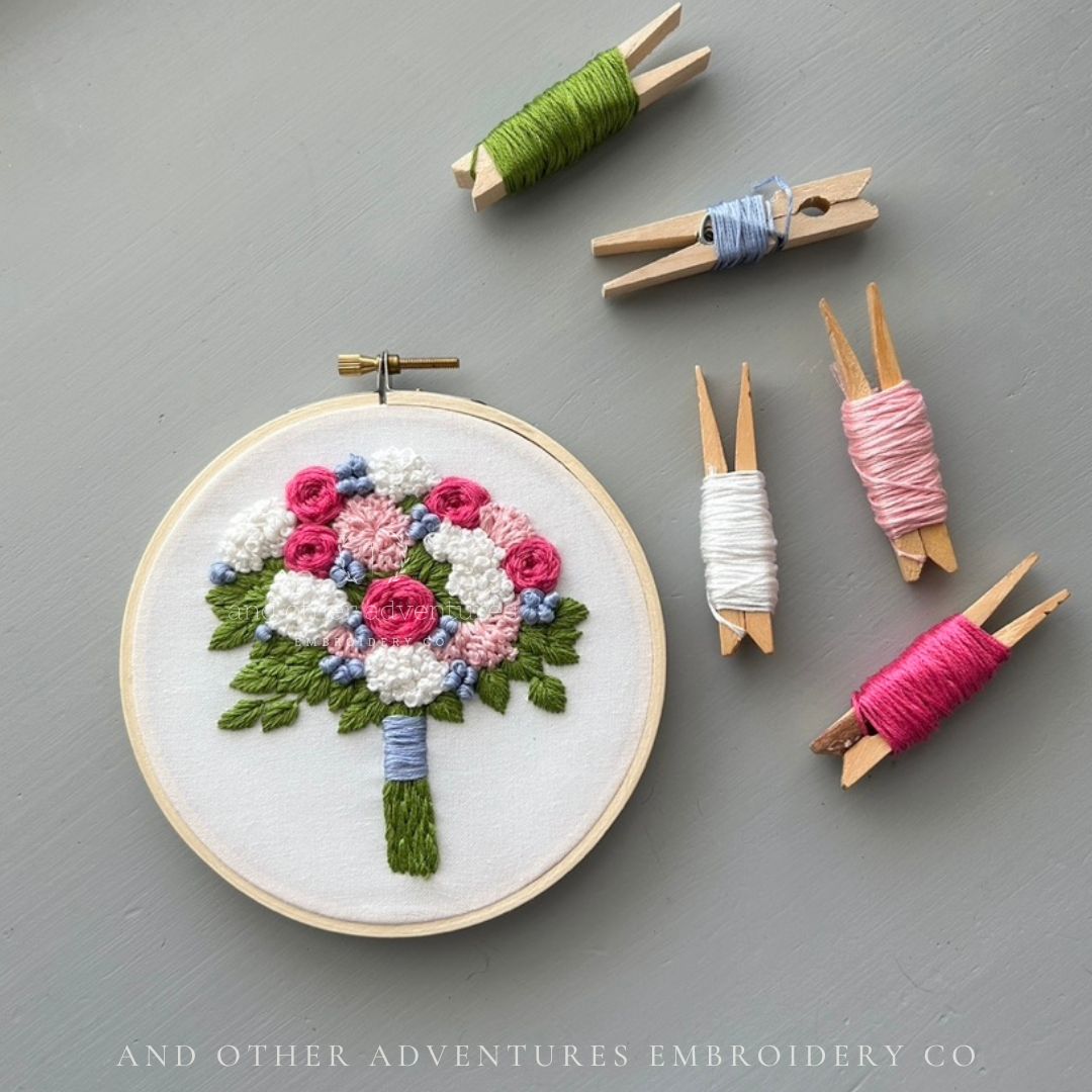 Cheerful Spring Bouquet Hand Embroidery Kit by And Other Adventures Embroidery Co