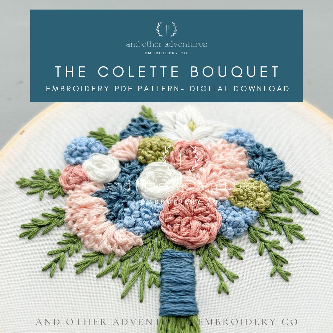 The Colette Bouquet Hand Embroidery PDF Pattern Digital Download by And Other Adventures Embroidery Co