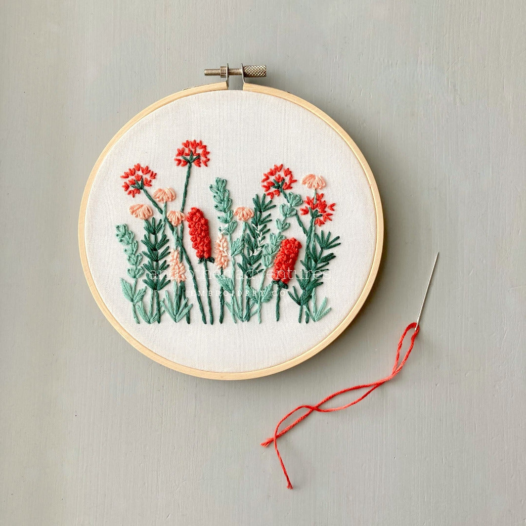 Summer Blooming Hand Embroidery Kit - Stitched Modern