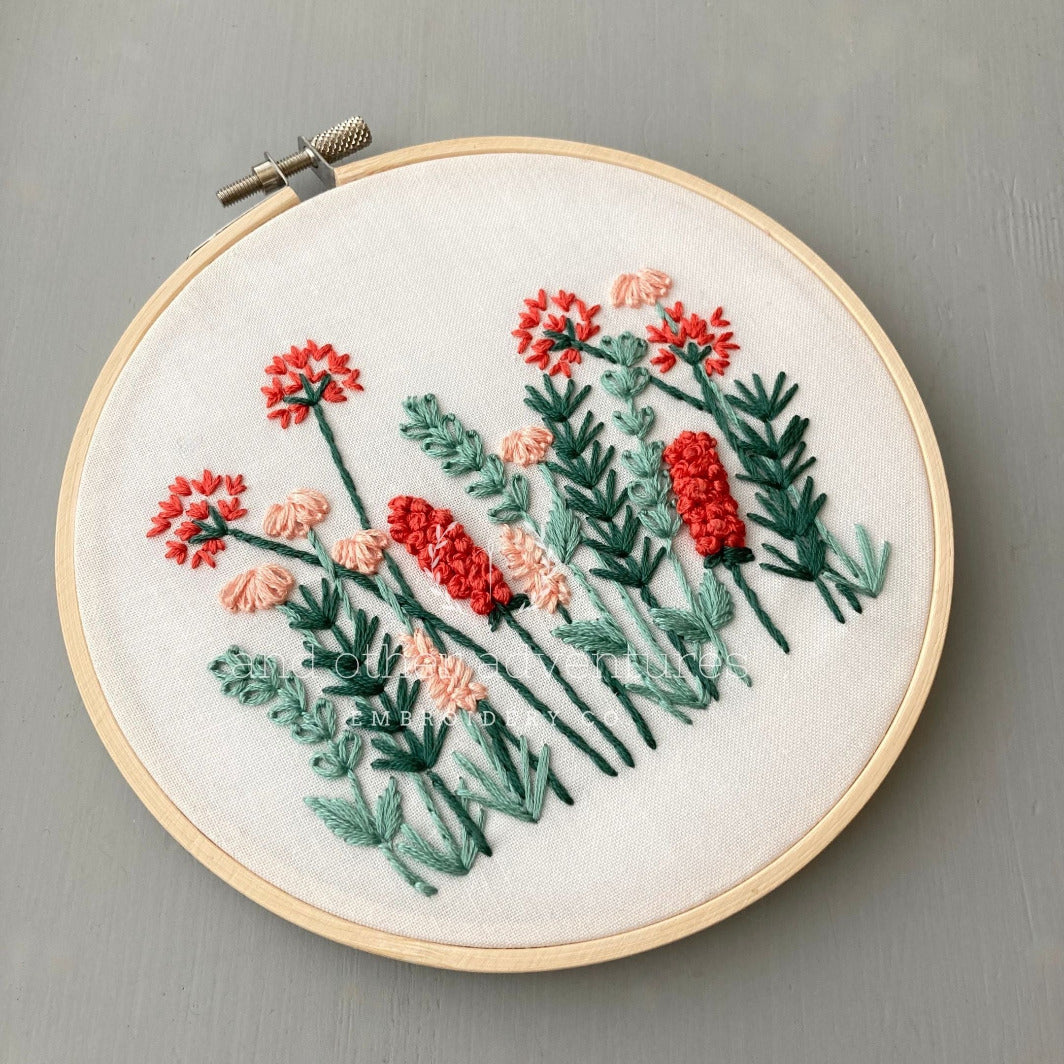 Hand Embroidery KIT - Coral and Mint Meadow - And Other Adventures ...