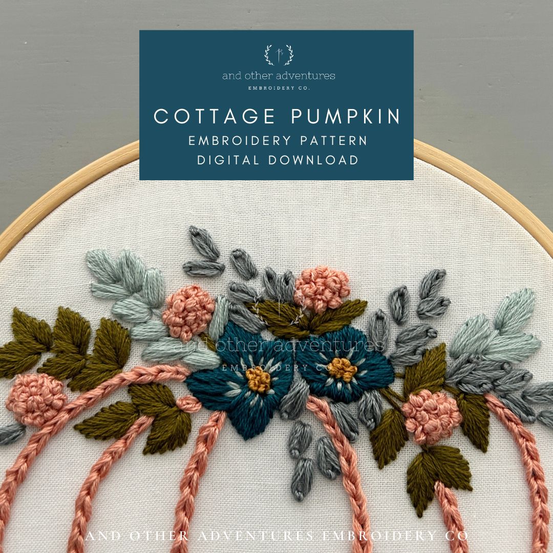 Cottage Pumpkin Embroidery PDF Pattern