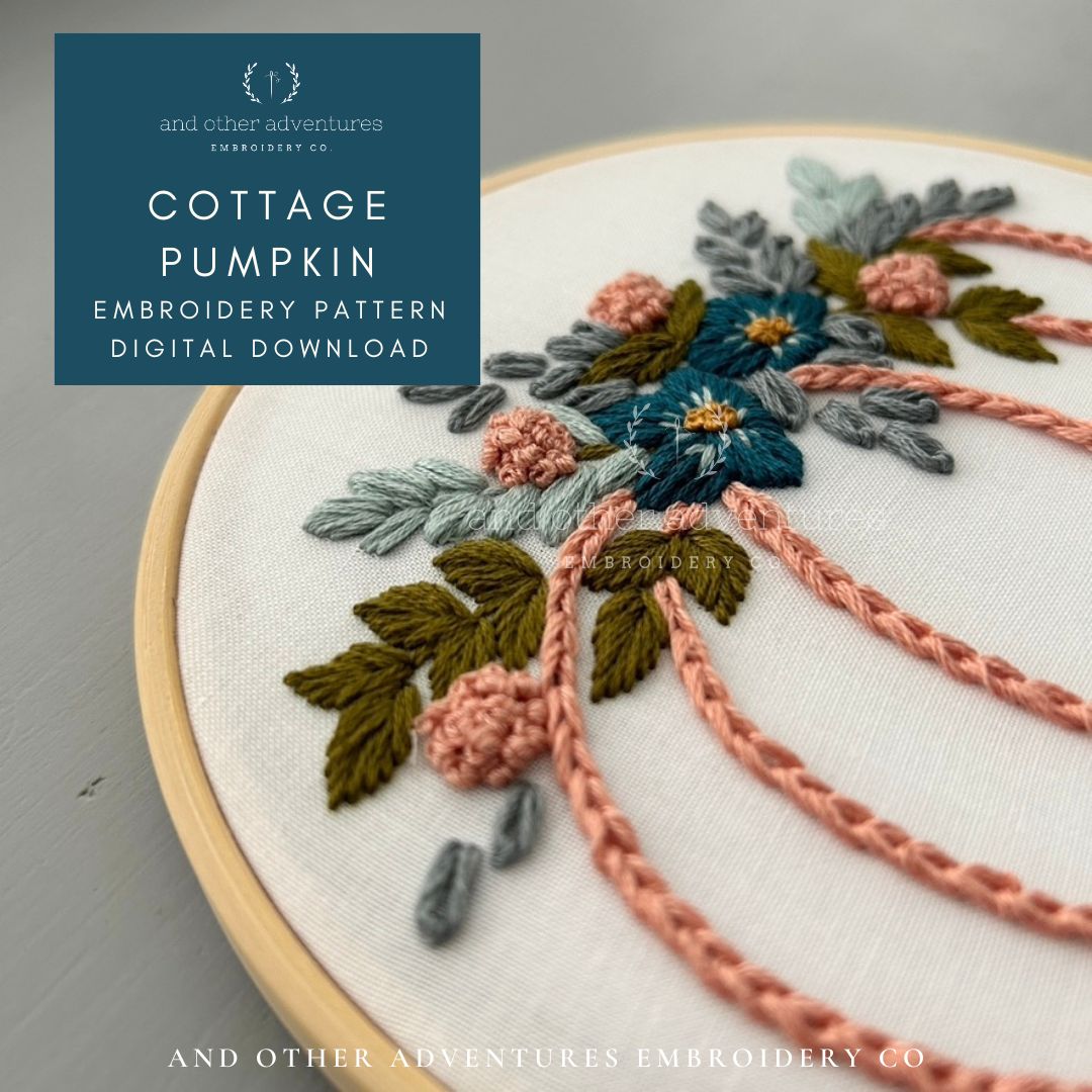Cottage Pumpkin Embroidery PDF Pattern