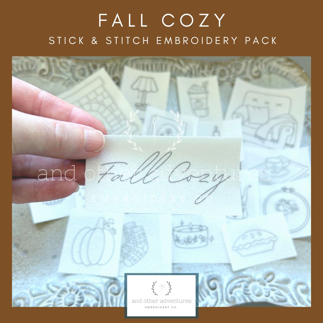 Fall Cozy Stick and stitch design by And Other Adventures Embroidery Co