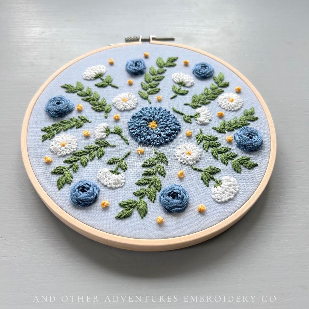 Hand Embroidery Kit - Fleur in French Blue - And Other Adventures