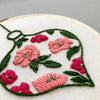 Pink and Green Christmas Ornament Embroidery Project for Beginners by And Other Adventures Embroidery Co