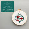 Tela &amp; Crimson Christmas Ornament Hand Embroidery Kit by And Other Adventures Embroidery Co
