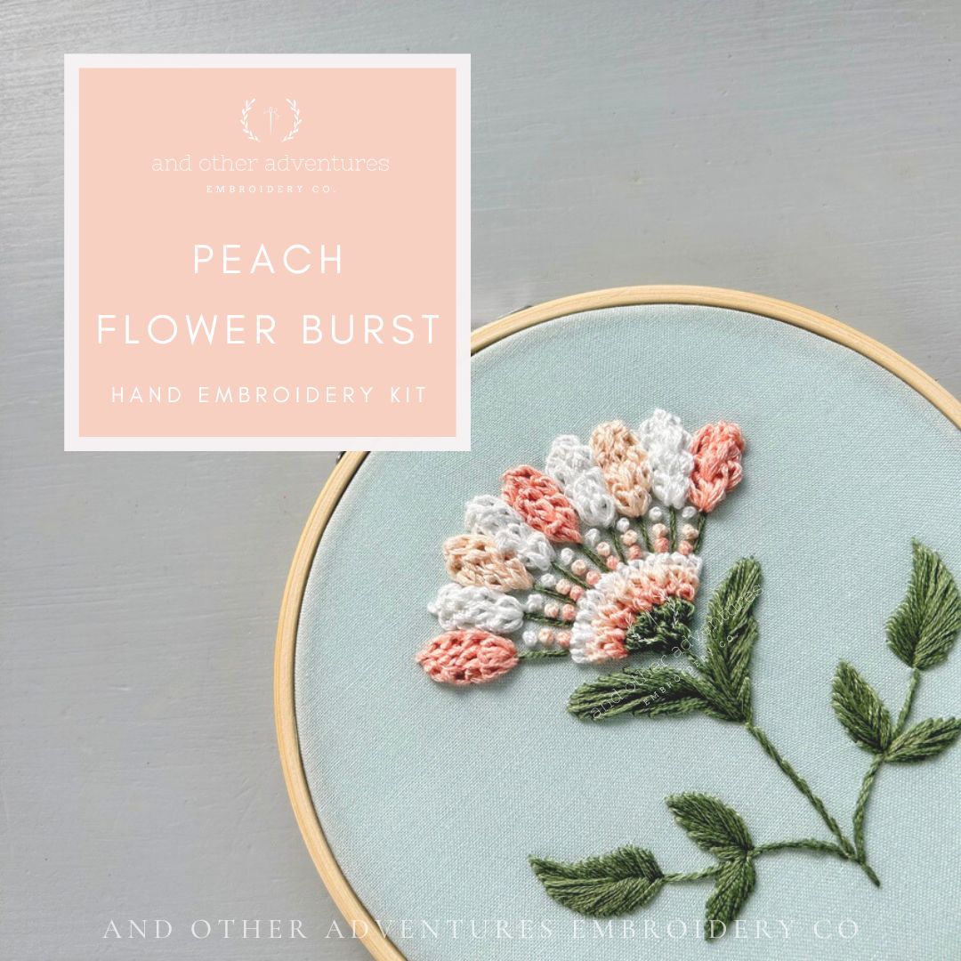 Hand Embroidery Kit - Peach Flower Burst - And Other Adventures