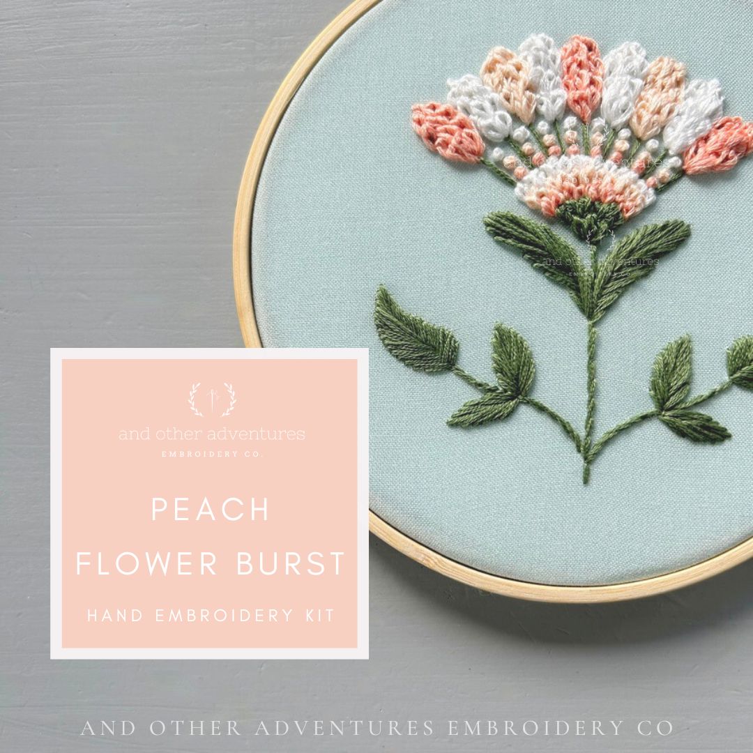 Peach Flower Burst Hand Embroidery Kit by And Other Adventures Embroidery Co