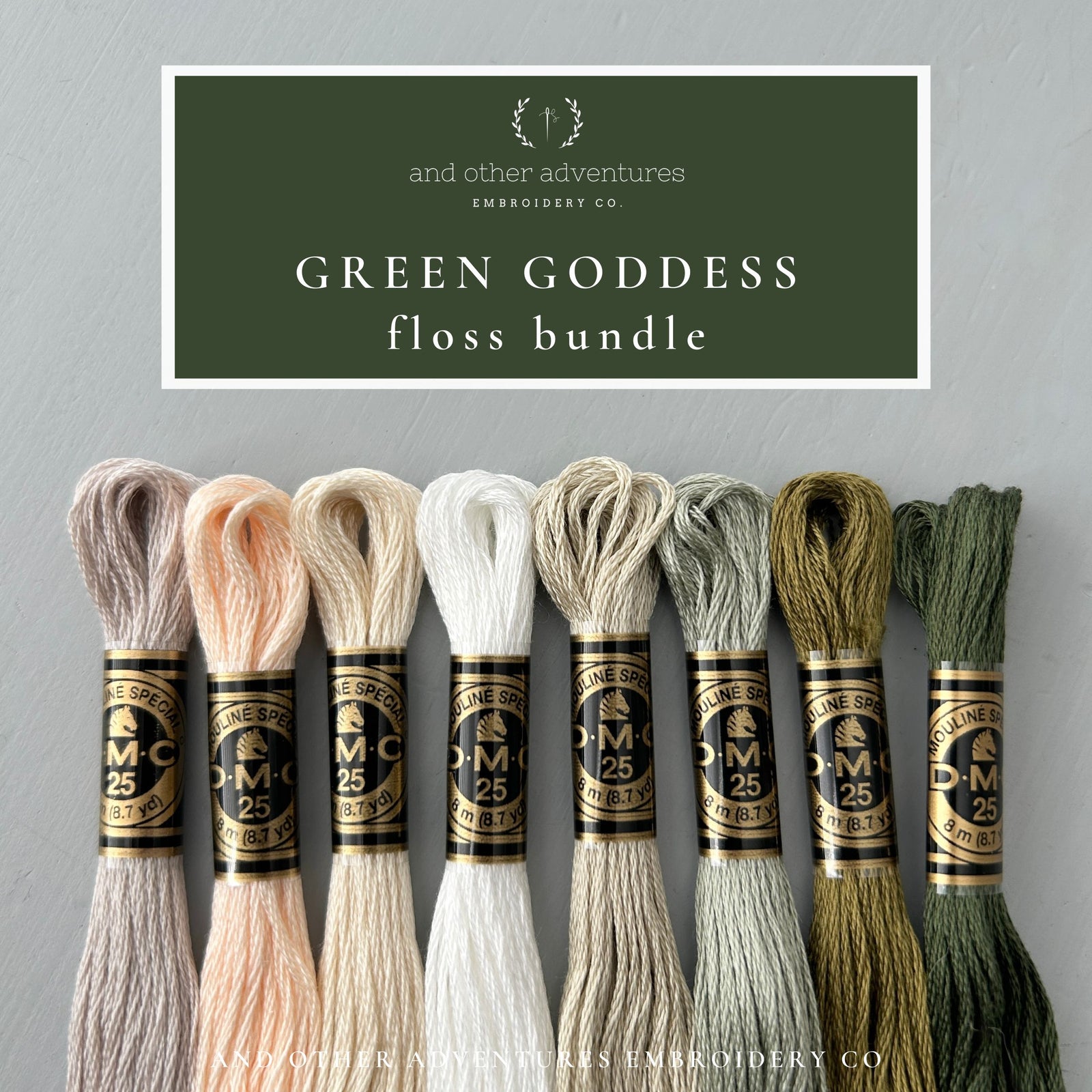 Green Goddess floss bundle by And Other Adventures Embroidery Co
