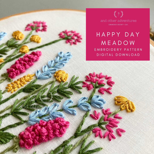 Wildflower Bouquet Embroidery Pattern. Beginner Embroidery. PDF embroidery  pattern. DIY embroidery. Flower Embroidery pattern. DIY craft