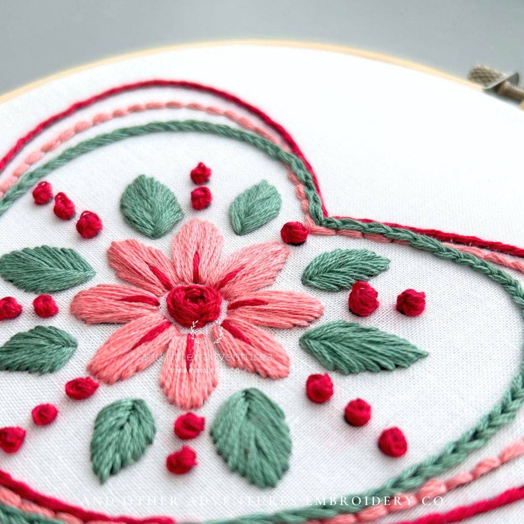 Heart Trio in Red - PDF Embroidery Pattern