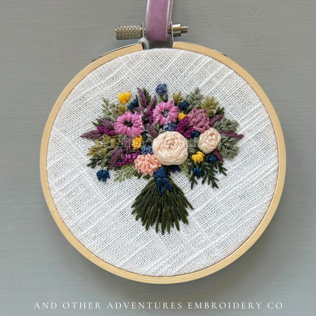 Hand Embroidered Wildflower Bouquet Art by And Other Adventures Embroidery Co