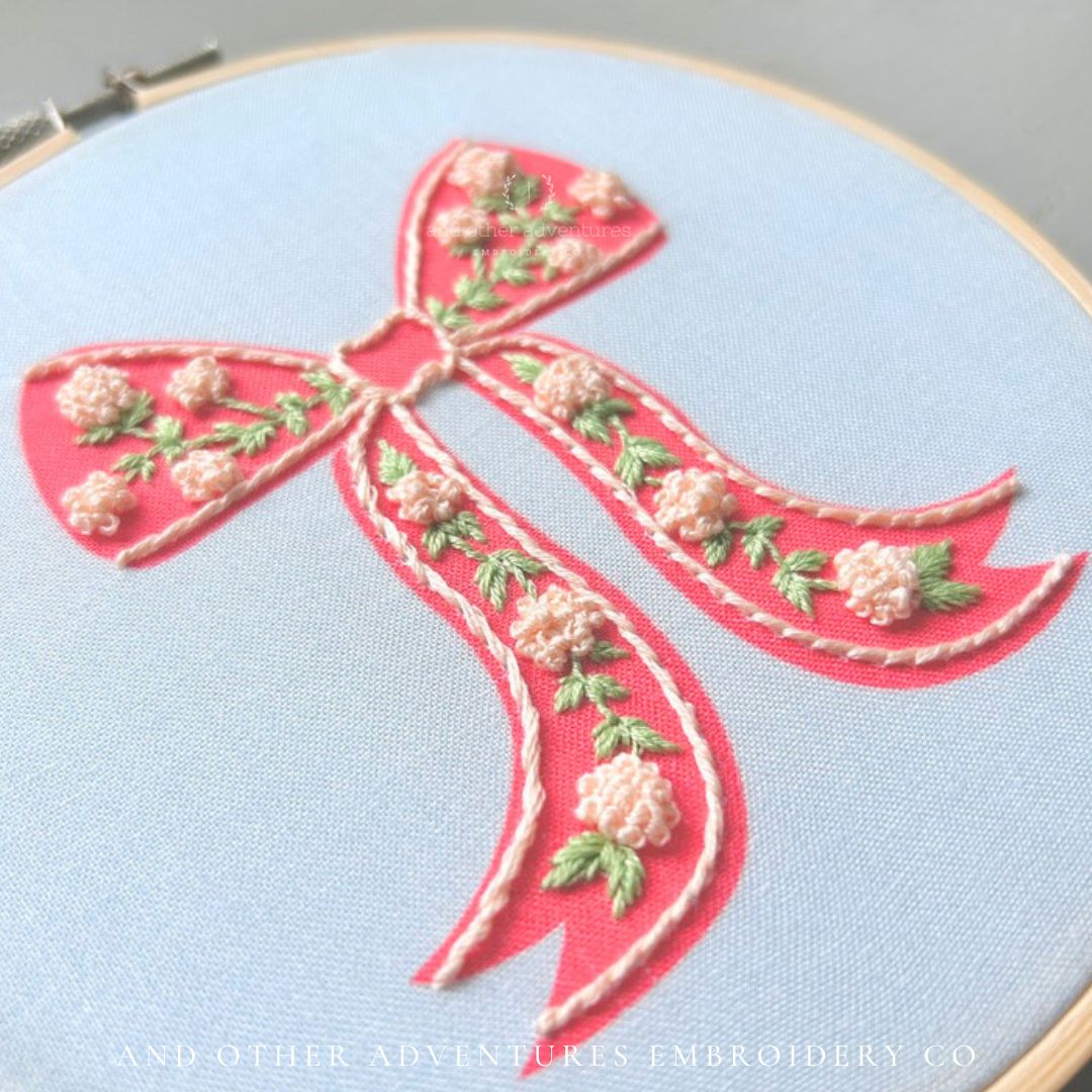 Hand Embroidery stitching project that is perfect for beginners and can be completed in 1 weekend - created by And Other Adventures Embroidery Co