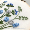 Hand Embroidered Cornflower Blue Florals Embroidery Hoop Project by And Other Adventures Embroidery Co
