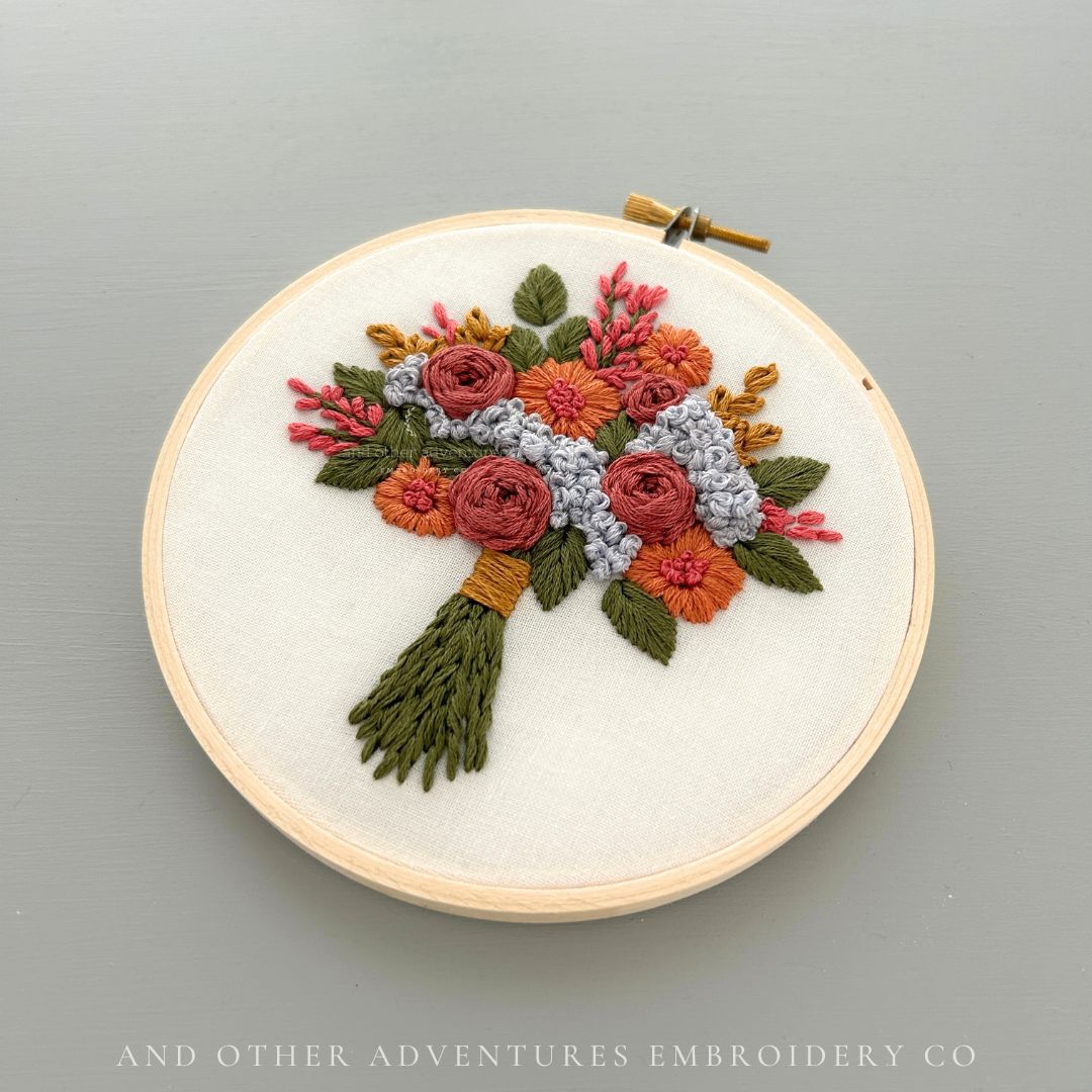 Fall Floral Bouquet hand embroidery Kit - Leisl by And Other Adventures Embroidery Co