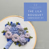 Blue and Periwinkle Floral Bouquet Hand Embroidery Kit by And Other Adventures Embroidery Co