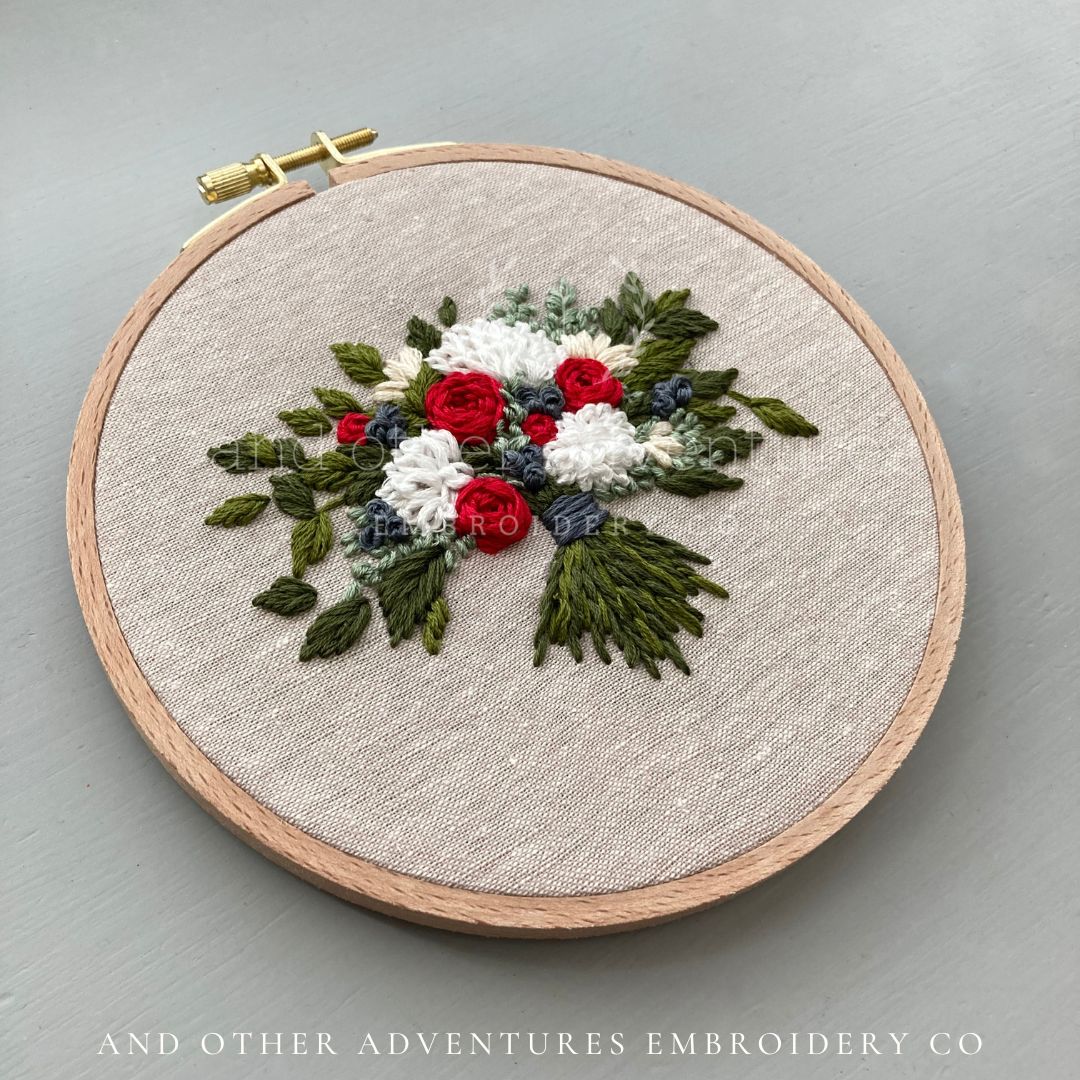 Gorgeous Hand Embroidered Flower Bouquet - DIY Hand Embroidery PDF Pattern by And Other Adventures Embroidery Co