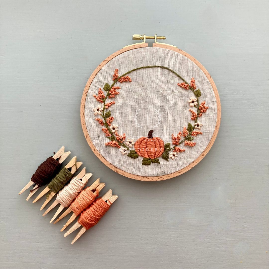 And Other Adventures Embroidery Co Embroidery Kit Harvest Floral Pumpkin  (Beginner)