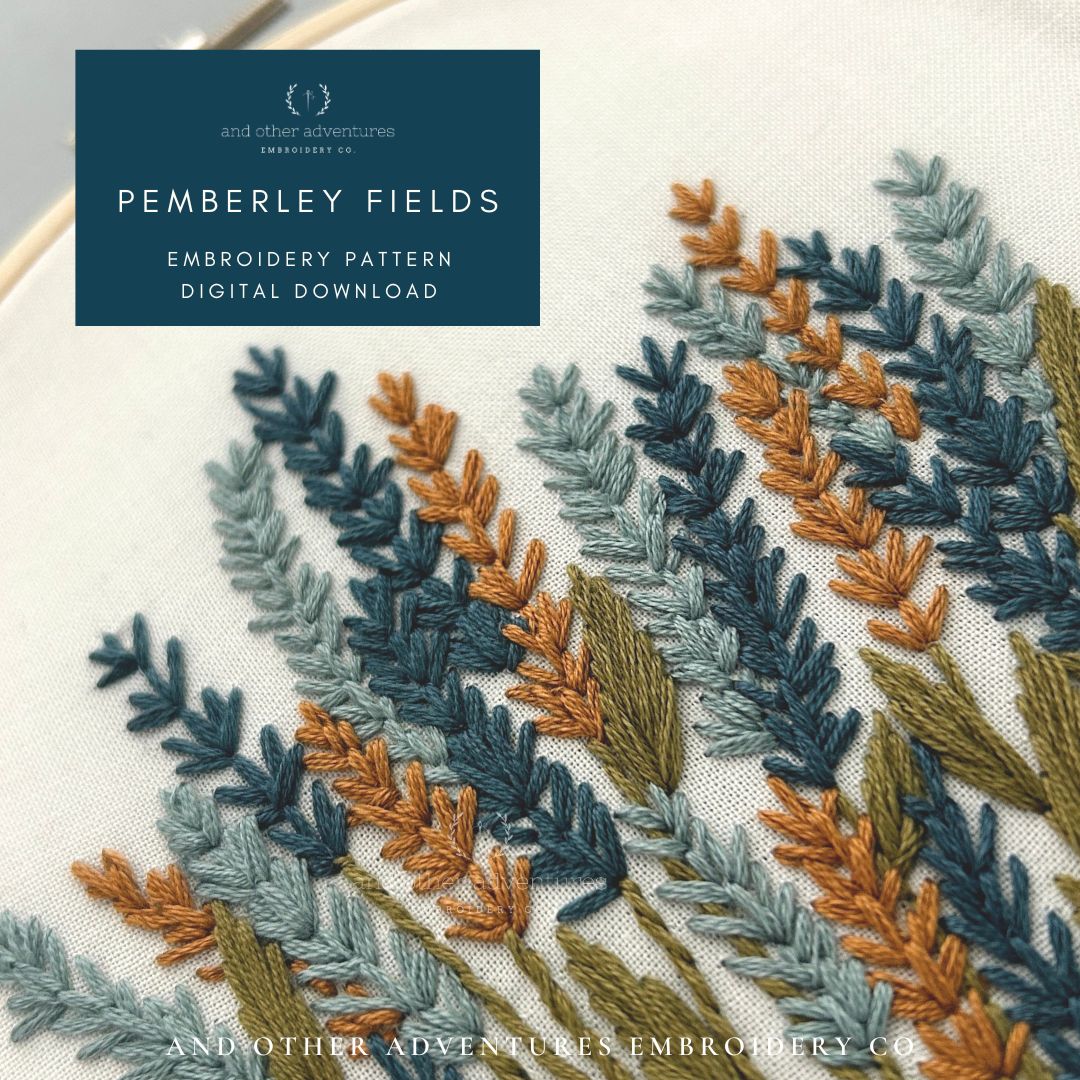 Hand Embroidery PDF Pattern - Pemberley Fields