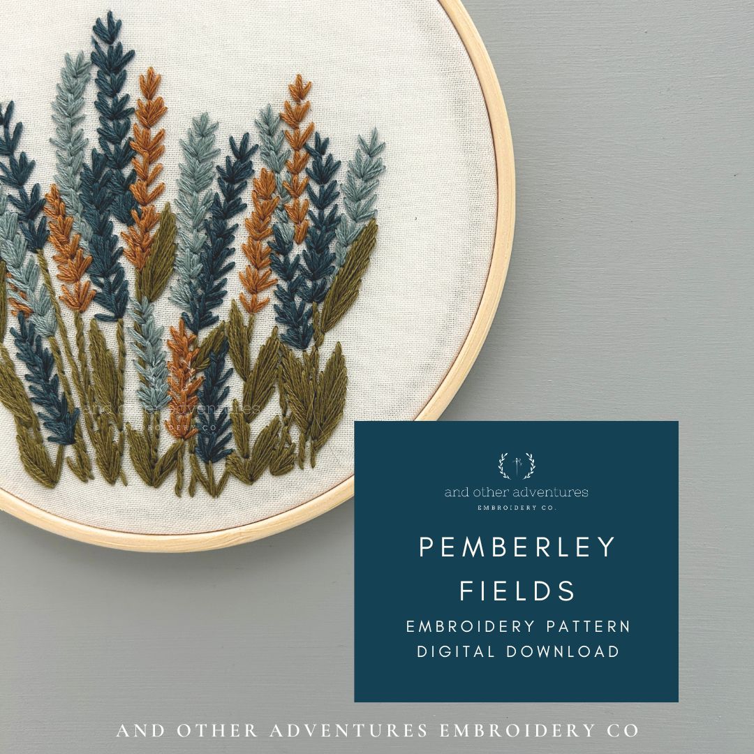 Hand Embroidery PDF Pattern - Pemberley Fields