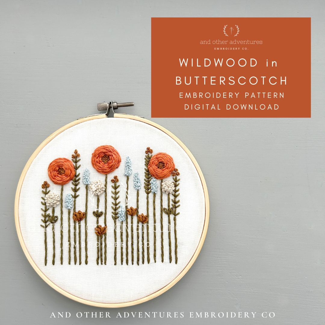 Fall Floral Hand Embroidery Pattern Digital Download by And Other Adventures Embroidery Co