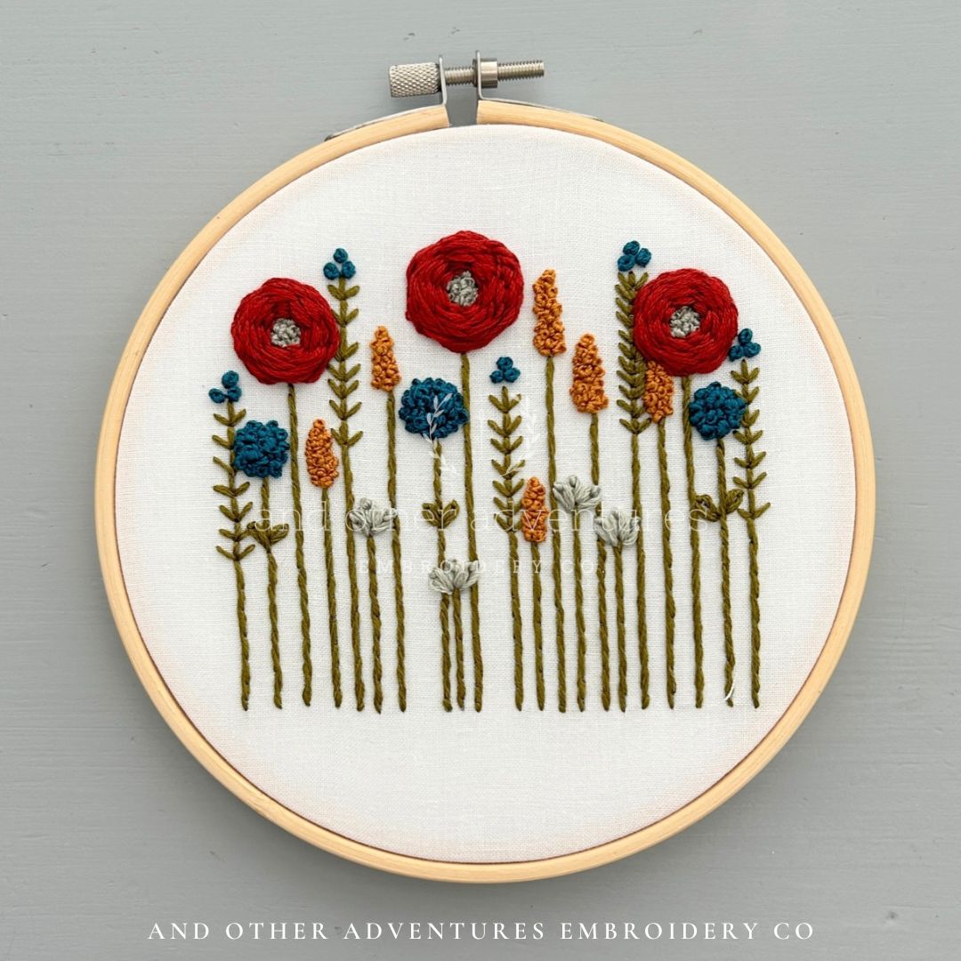 Hand Embroidered Fall Floral by And Other Adventures Embroidery Co