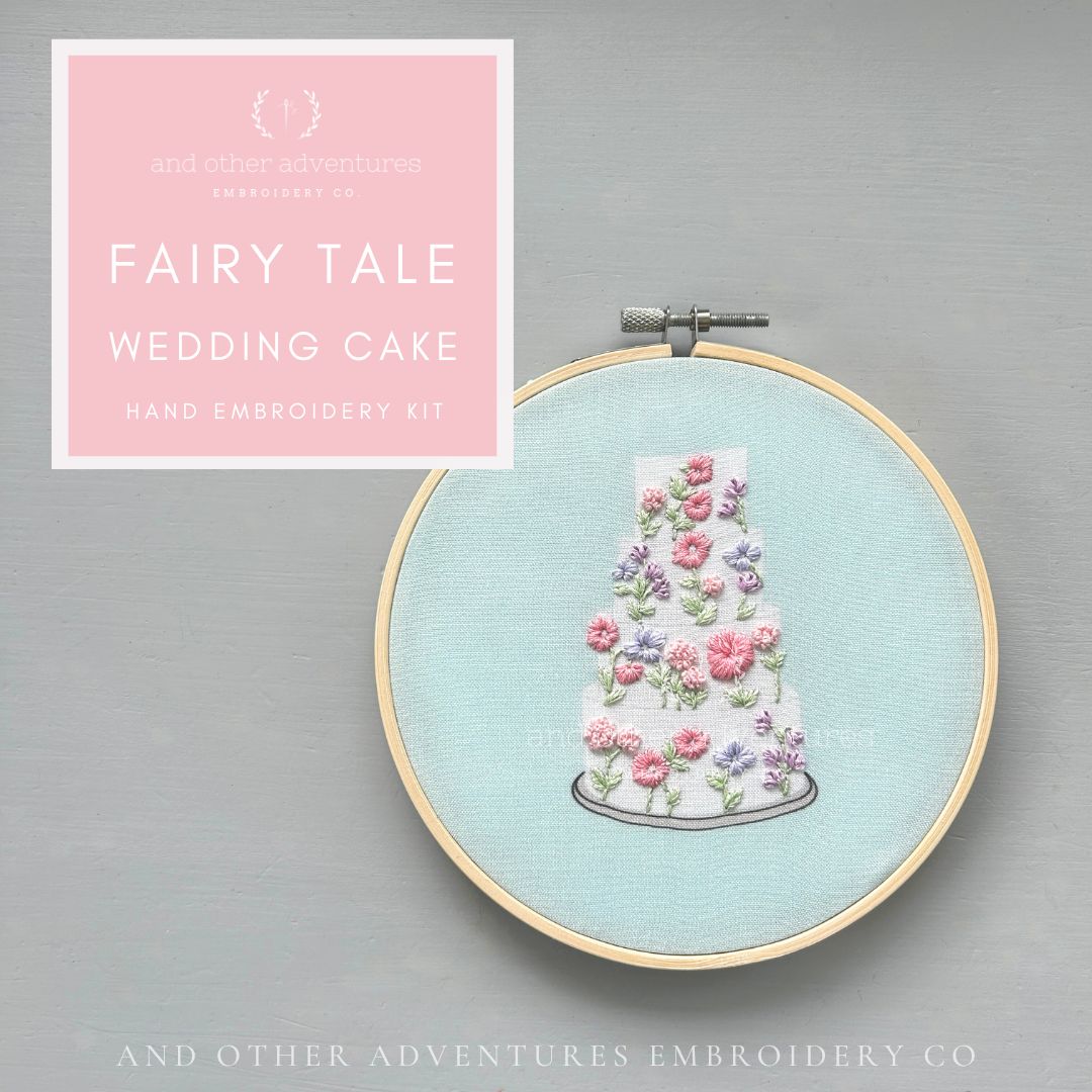 Fairy Tale Wedding Cake Hand Embroidery Kit by And Other Adventures Embroidery Co