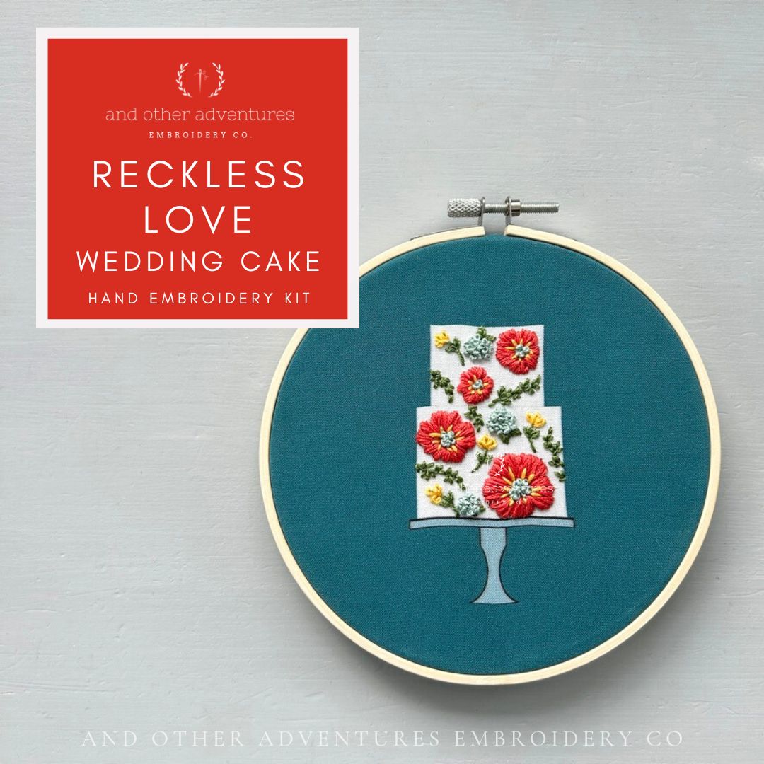Reckless Love Wedding Cake Hand Embroidery Kit by And Other Adventures Embroidery Co