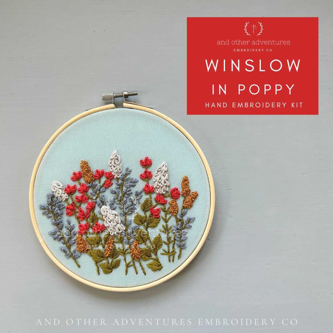 Hand Embroidery Kit - Winslow in Poppy - And Other Adventures