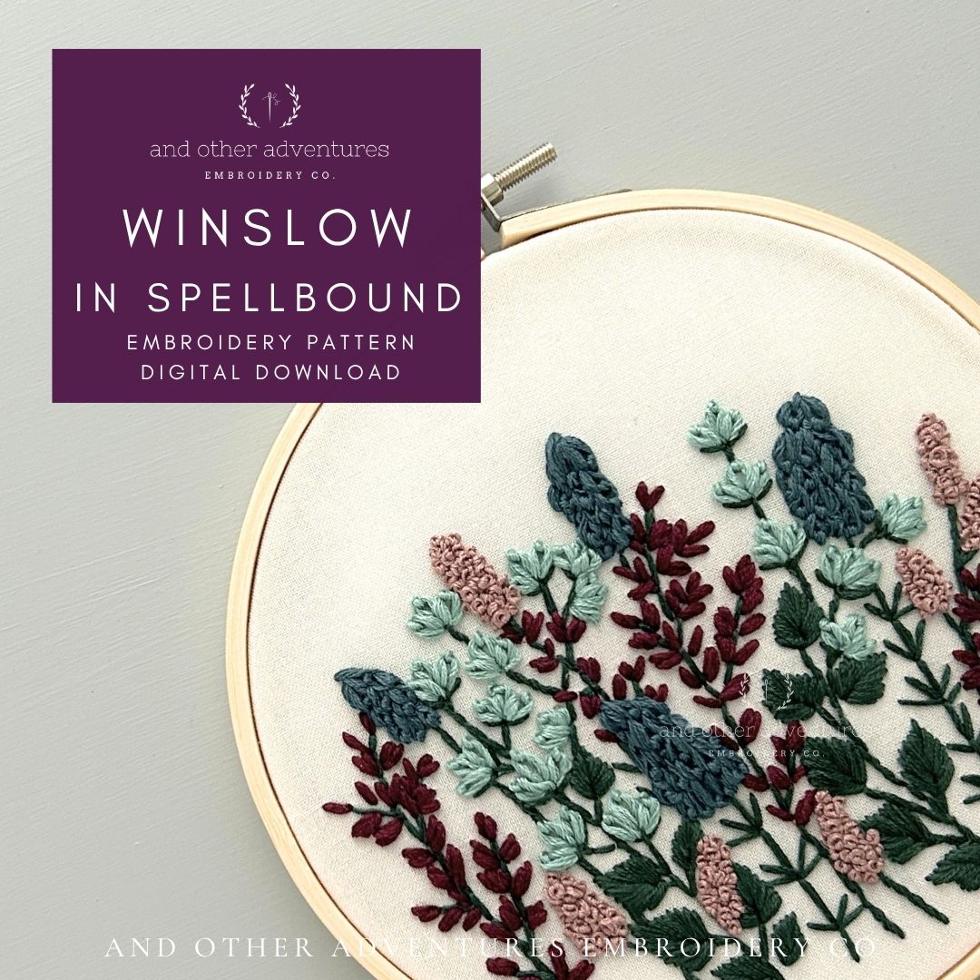 Winslow in Spellbound - moody hand embroidery pattern pdf digital download by And Other Adventures Embroidery Co