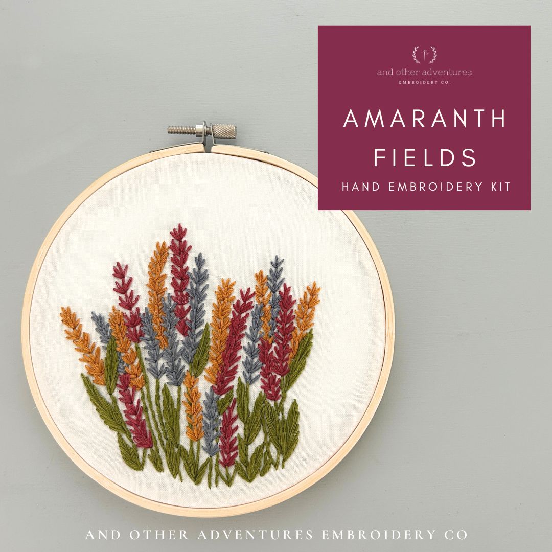 Amaranth Fields Hand Embroidery Kit by And Other Adventures Embroidery Co