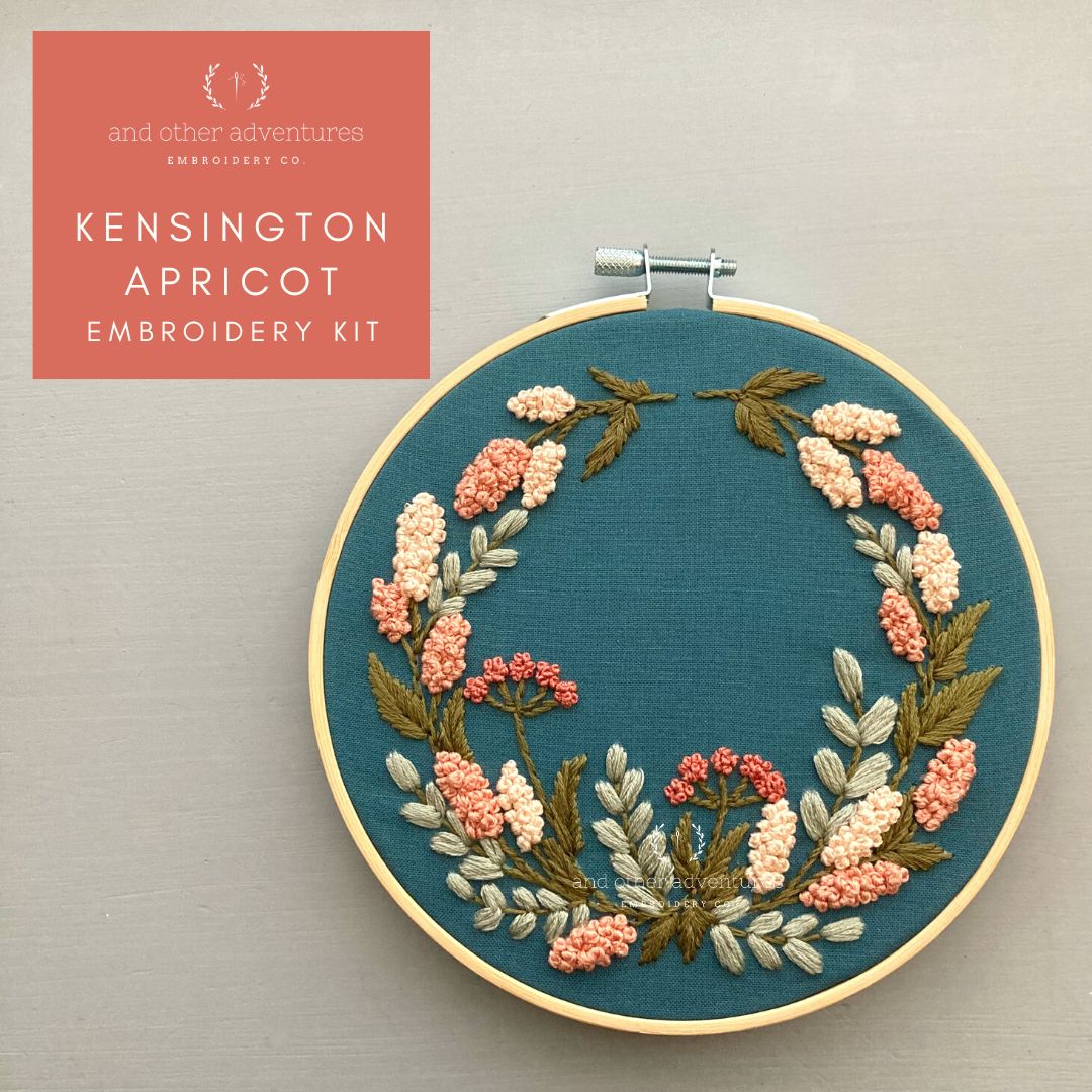 Kensington Apricot hand emnbroidery kit by And Other Adventures Embroidery Co