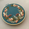 Customize this hand embroidered flower wreath kit with your own special text - Kit by And Other Adventures Embroidery Co