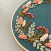 Hand embroidered floral wedding wreath embroidery kit by And Other Adventures Embroidery Co