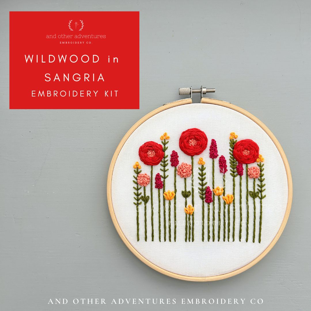 Wildwood in Sangria - hand embroidery kit by And Other Adventures Embroidery Co
