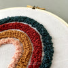 Blue Rust and Gold Boho Rainbow Hoop Art by And Other Adventures Embroidery Co