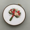 Hand Embroidered Floral Bouquet with Red Flowers | And Other Adventures Embroidery Co
