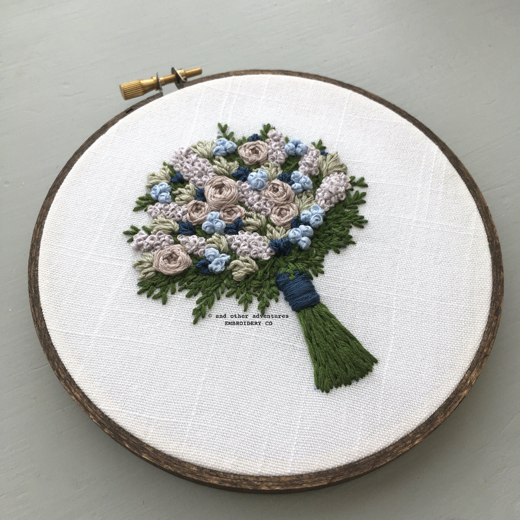 Hand Embroidered Winter Bouquet Hoop | And Other Adventures Embroidery Co