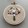 Pale Pink and White Hand Embroidered Bouquet Art | And Other Adventures Embroidery Co