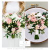 Pink and white embroidered bridal bouquet by And Other Adventures Embroidery Co