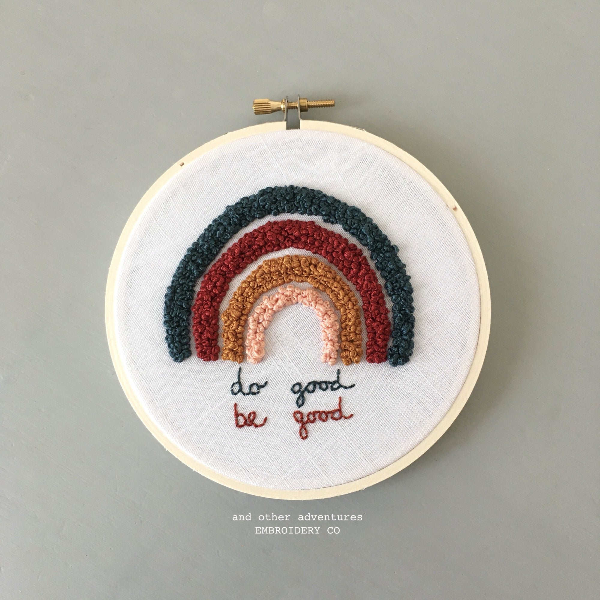 Boho Rainbow DIY Embroidery Hoop Art Pattern by And Other Adventures Embroidery Co