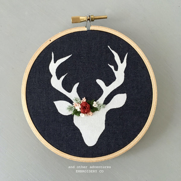 Hand Embroidered Deer Ornament And Other Adventures Embroidery Co